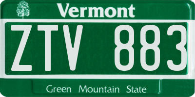 VT license plate ZTV883
