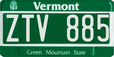 VT license plate ZTV885
