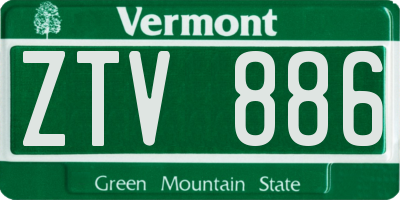 VT license plate ZTV886