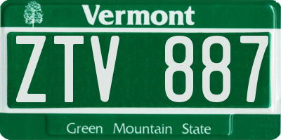 VT license plate ZTV887