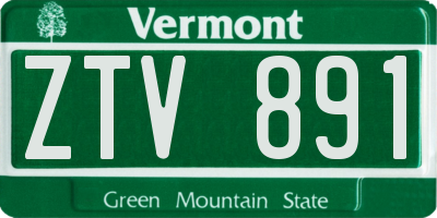 VT license plate ZTV891