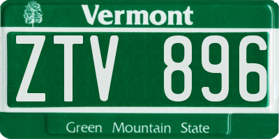 VT license plate ZTV896