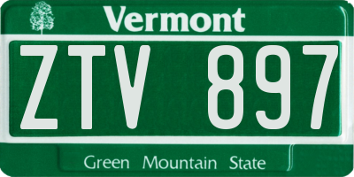 VT license plate ZTV897