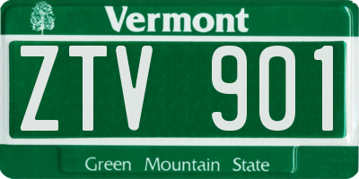 VT license plate ZTV901