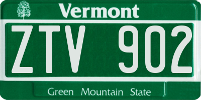 VT license plate ZTV902