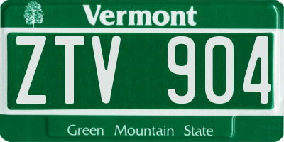 VT license plate ZTV904