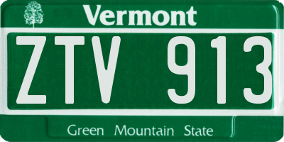 VT license plate ZTV913