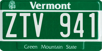 VT license plate ZTV941