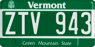 VT license plate ZTV943