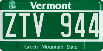VT license plate ZTV944