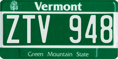 VT license plate ZTV948
