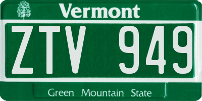 VT license plate ZTV949
