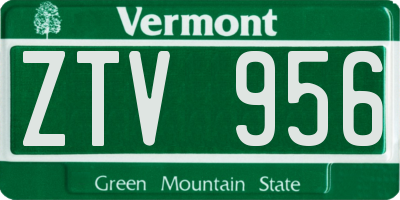 VT license plate ZTV956