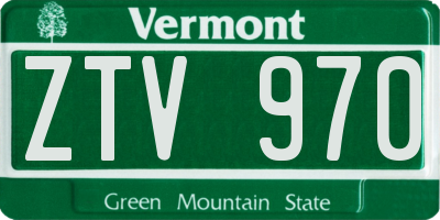 VT license plate ZTV970