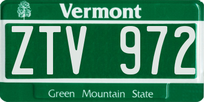 VT license plate ZTV972