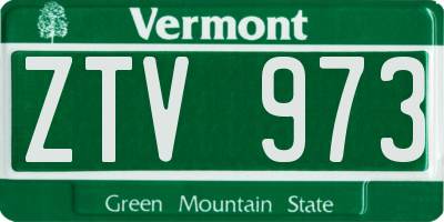VT license plate ZTV973