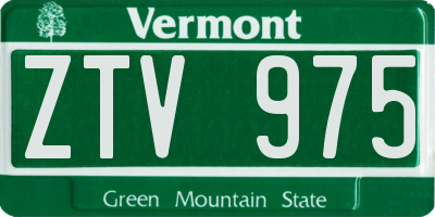 VT license plate ZTV975