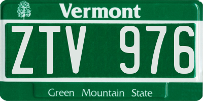 VT license plate ZTV976