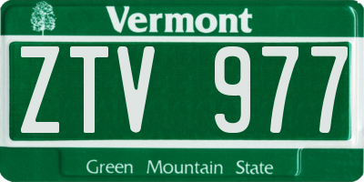 VT license plate ZTV977
