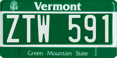 VT license plate ZTW591