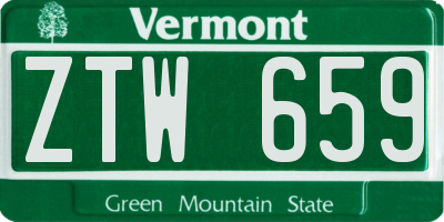 VT license plate ZTW659