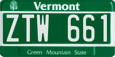VT license plate ZTW661