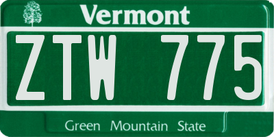 VT license plate ZTW775