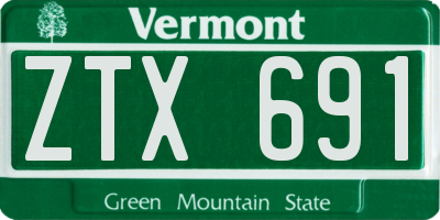 VT license plate ZTX691
