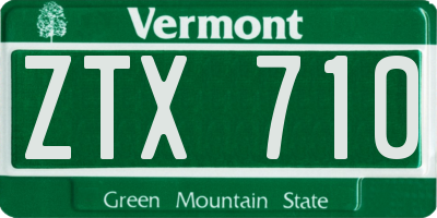 VT license plate ZTX710