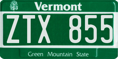 VT license plate ZTX855