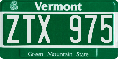 VT license plate ZTX975