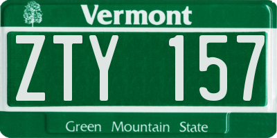 VT license plate ZTY157