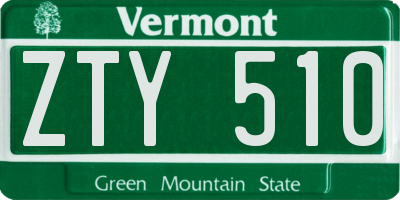 VT license plate ZTY510