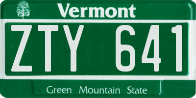 VT license plate ZTY641