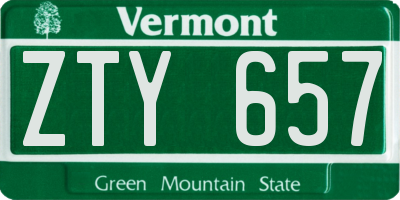 VT license plate ZTY657