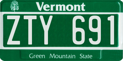 VT license plate ZTY691