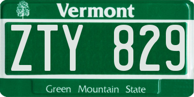 VT license plate ZTY829