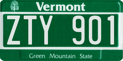 VT license plate ZTY901