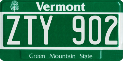 VT license plate ZTY902