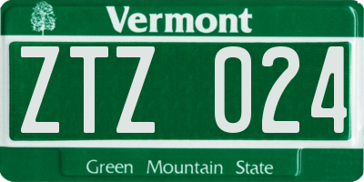 VT license plate ZTZ024