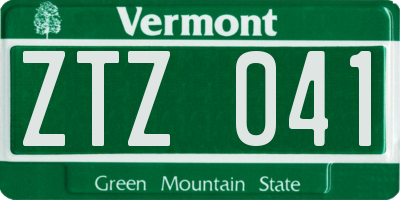 VT license plate ZTZ041
