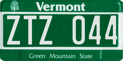 VT license plate ZTZ044
