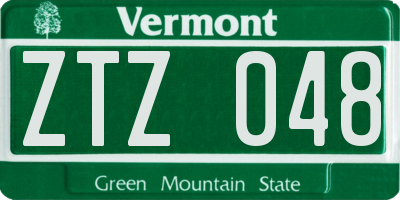 VT license plate ZTZ048