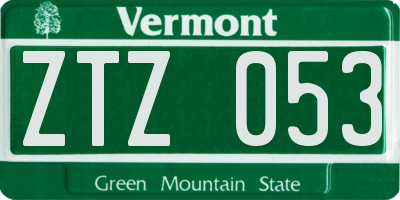 VT license plate ZTZ053