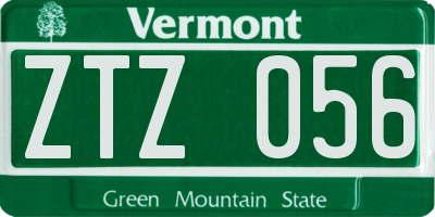 VT license plate ZTZ056
