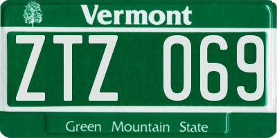 VT license plate ZTZ069