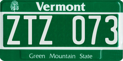 VT license plate ZTZ073
