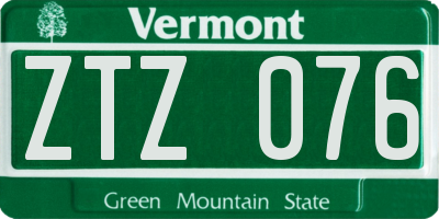 VT license plate ZTZ076