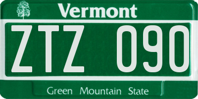 VT license plate ZTZ090