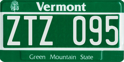 VT license plate ZTZ095